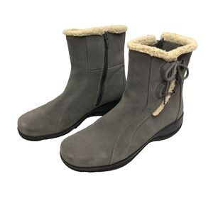 Clarks Womens 6.5 Angie Madi Bendables Boot Gray Suede Leather 35615 Booties